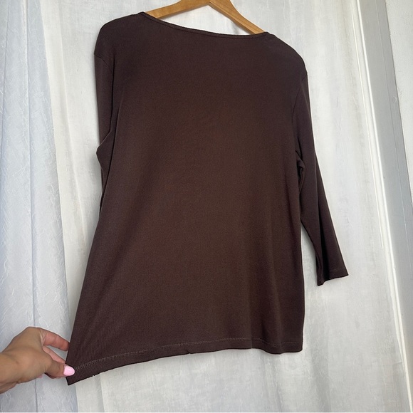 3/$20💥 Liz Claiborne Mixed Media Animal Print & Lace Stretchy V- Neck Blouse‎ - Picture 10 of 16